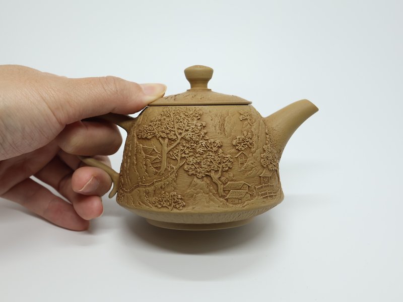 carved pot - Teapots & Teacups - Pottery Orange