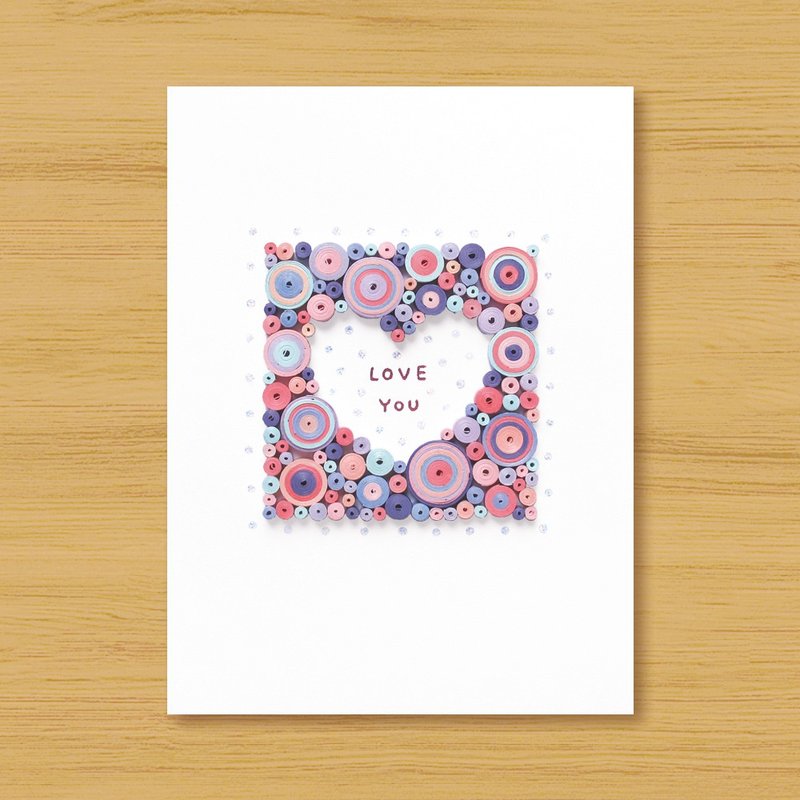 (2 styles to choose from) Handmade rolled paper cards_ LOVE YOU - การ์ด/โปสการ์ด - กระดาษ 