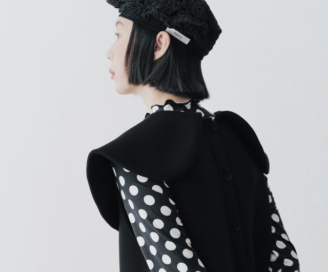 【PATOU】ブラック◆ノースリーブ◆エコレース プリーツドレス PATOU | ミニワンピース・ドレス ブラック レディース | YOOX