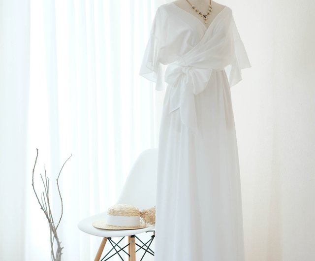 white dress wrap