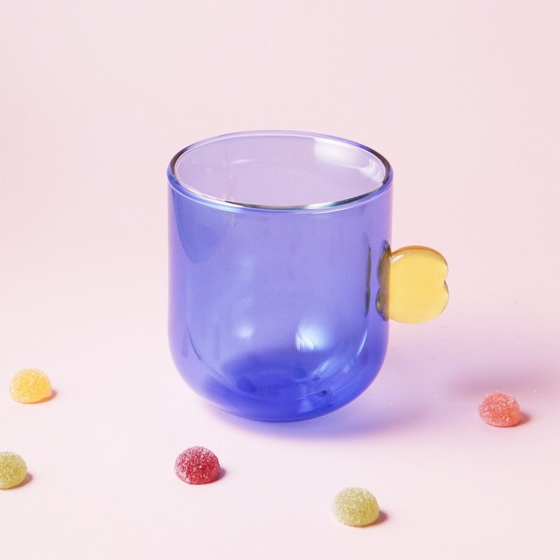 Candy Mug spliced ​​double-layer glass-Liu Ding S - แก้ว - แก้ว สีน้ำเงิน