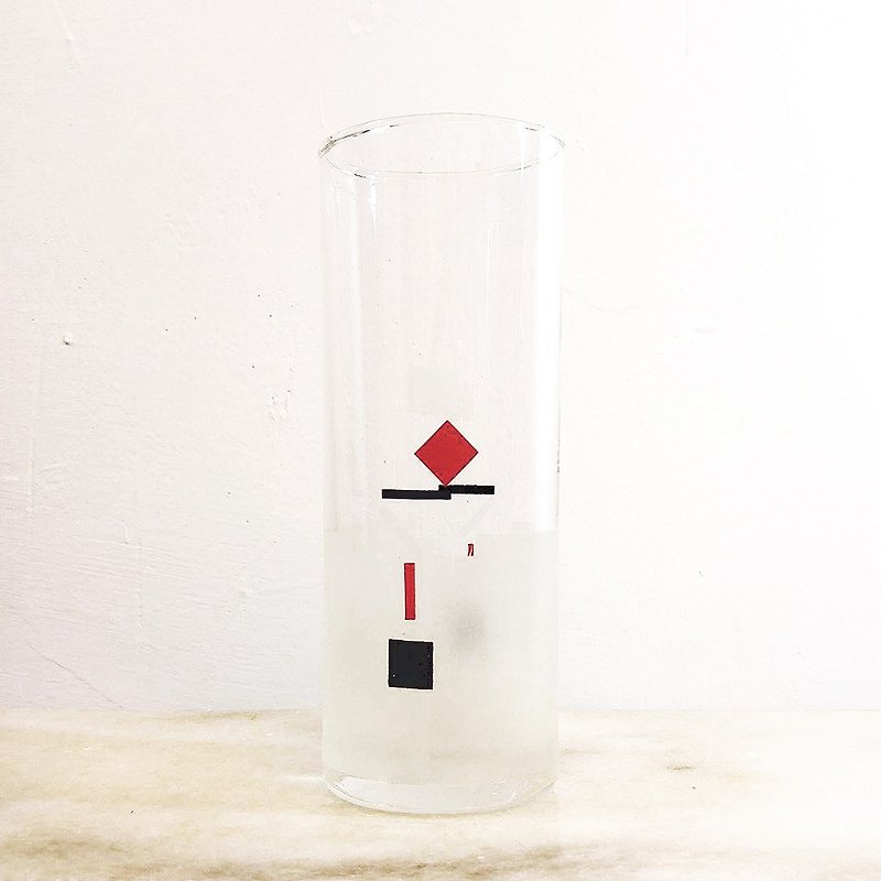 初期の近代的な幾何学的なガラス - 急須・ティーカップ - ガラス レッド