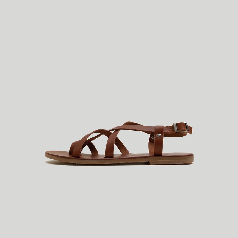 Lombok | vt08 brown - Sandals - Genuine Leather Khaki