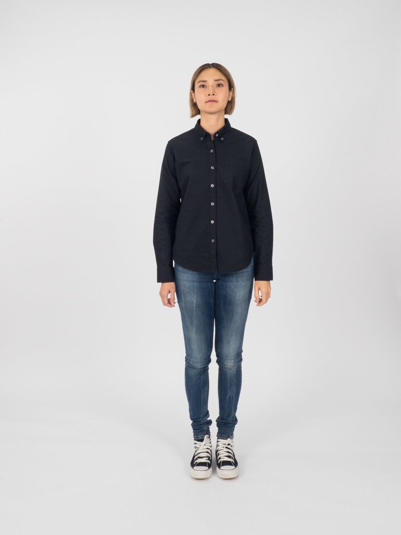 Oxford shirt (Black, Long Sleeve) (2 Pcs.) 長袖襯衫 - 女襯衫 - 棉．麻 黑色
