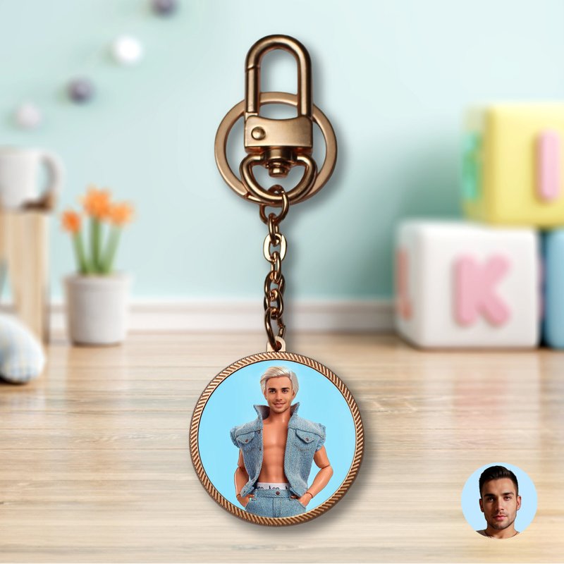 OneMe AI-generated Caricature Metal Key Holder(Free Artwork) - Keychains - Other Metals 