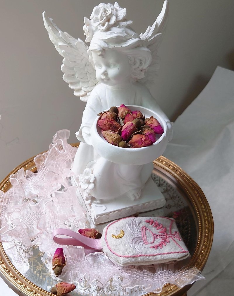 Herbal Sachet Rose Lavender Handcrafted Rich Fountain Energy Overflowing - น้ำหอม - ผ้าฝ้าย/ผ้าลินิน สึชมพู