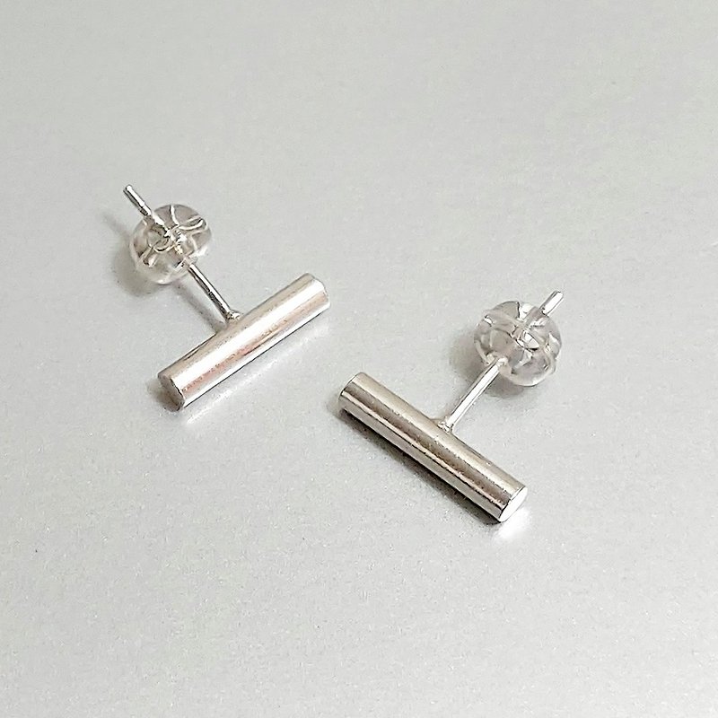 Welfare products 200 yuan discount French stick 925 sterling silver earrings (naked) for boyfriend - ต่างหู - เงินแท้ สีเงิน