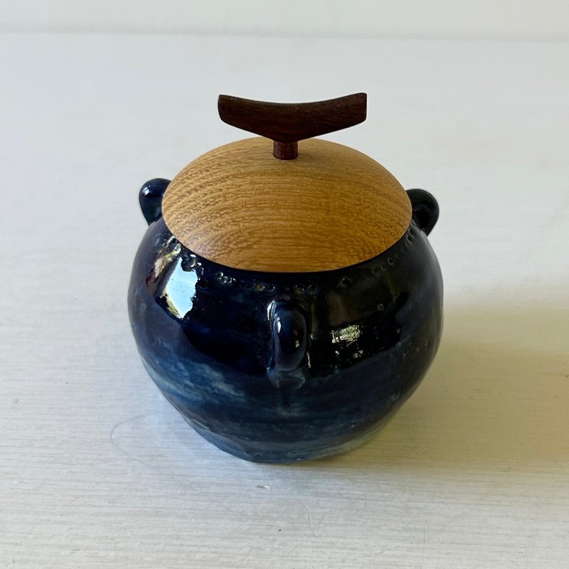 三手・紺 - 碗 - 陶 藍色