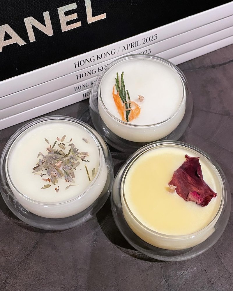 ONE.TWO.THREE natural scented soy candle three-piece set - เทียน/เชิงเทียน - ขี้ผึ้ง 