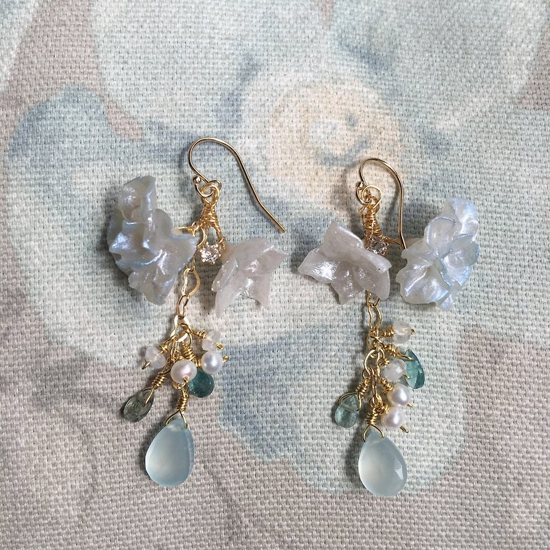 Handmade earrings Blue natural stone earrings detachable to wear - Earrings & Clip-ons - Gemstone Blue