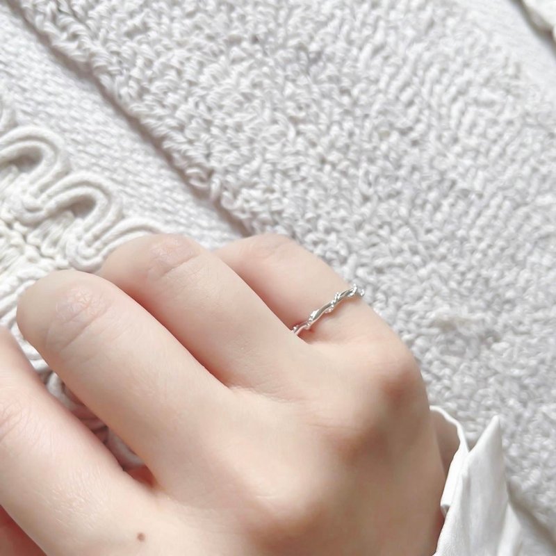 Ball Interwoven 925 Sterling Silver Ring Adjustable Ring - แหวนทั่วไป - เงินแท้ สีเงิน