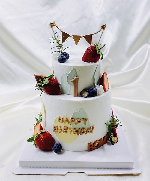GJ.cake 森林派對 生日蛋糕 客製蛋糕 周歲 婚禮小物 4+6吋 限台南交