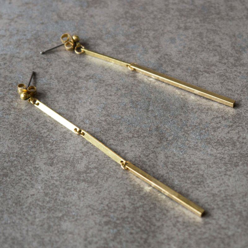 BRASS DANGLE EARRINGS - Earrings & Clip-ons - Copper & Brass Gold