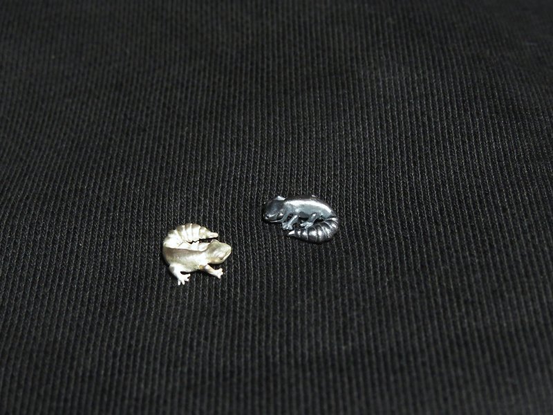 [925 Silver Jewelry LOU] Reptiles and Two Lives Series - Fat Tail Gecko (single sale) - Earrings & Clip-ons - Silver Silver