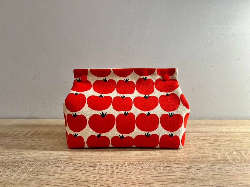 [Ready Stock] Tomato Red Desktop Toilet Paper Storage Cover - Tissue Boxes - Cotton & Hemp 