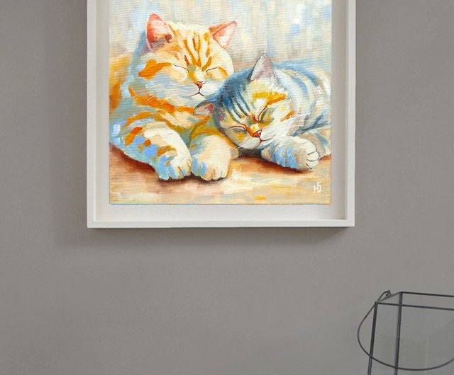 絵画「猫の背中に フランス 〜 シャルトリュー」パリ/猫