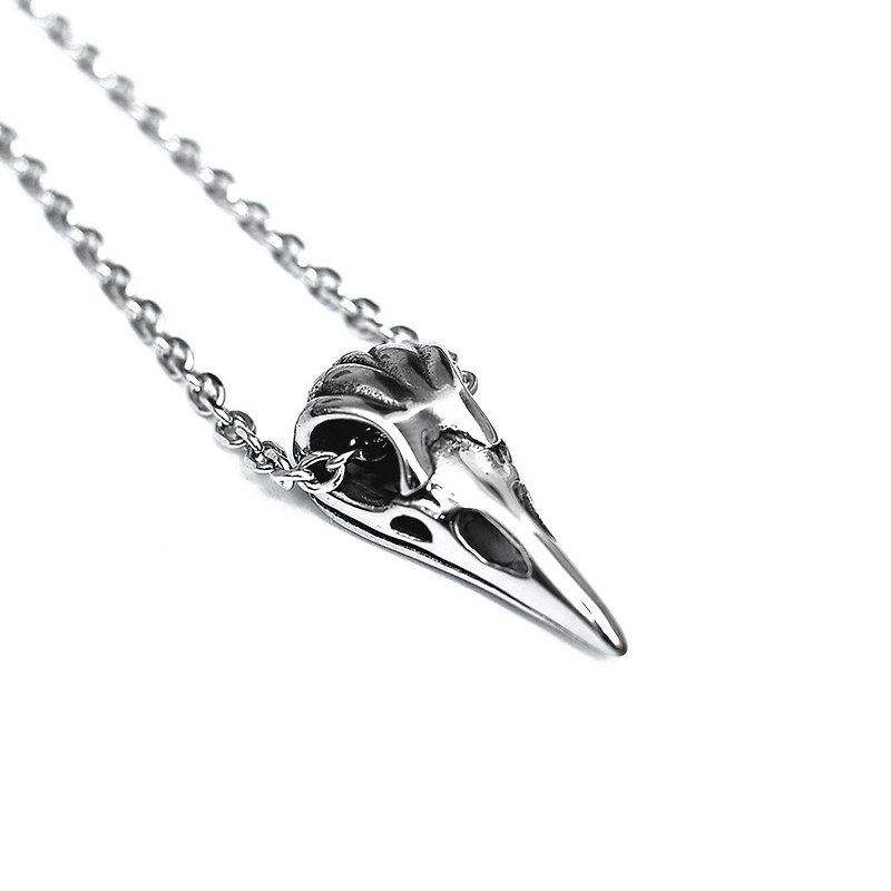Recovery Crow Head Necklace (Ancient Silver) - สร้อยคอ - สแตนเลส สีเงิน