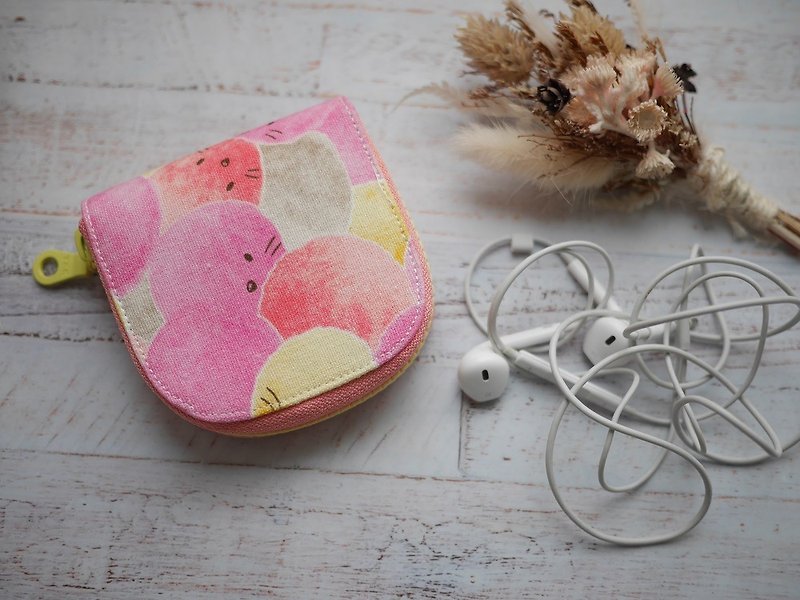 Headphone storage bag zipper bag - Storage - Cotton & Hemp Pink