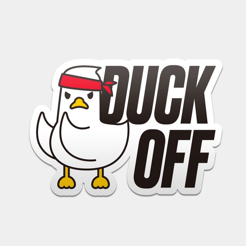 Duck Off 大可不必 防水貼紙組合 可貼筆電 行李箱 汽機車 167 - 貼紙 - 防水材質 白色