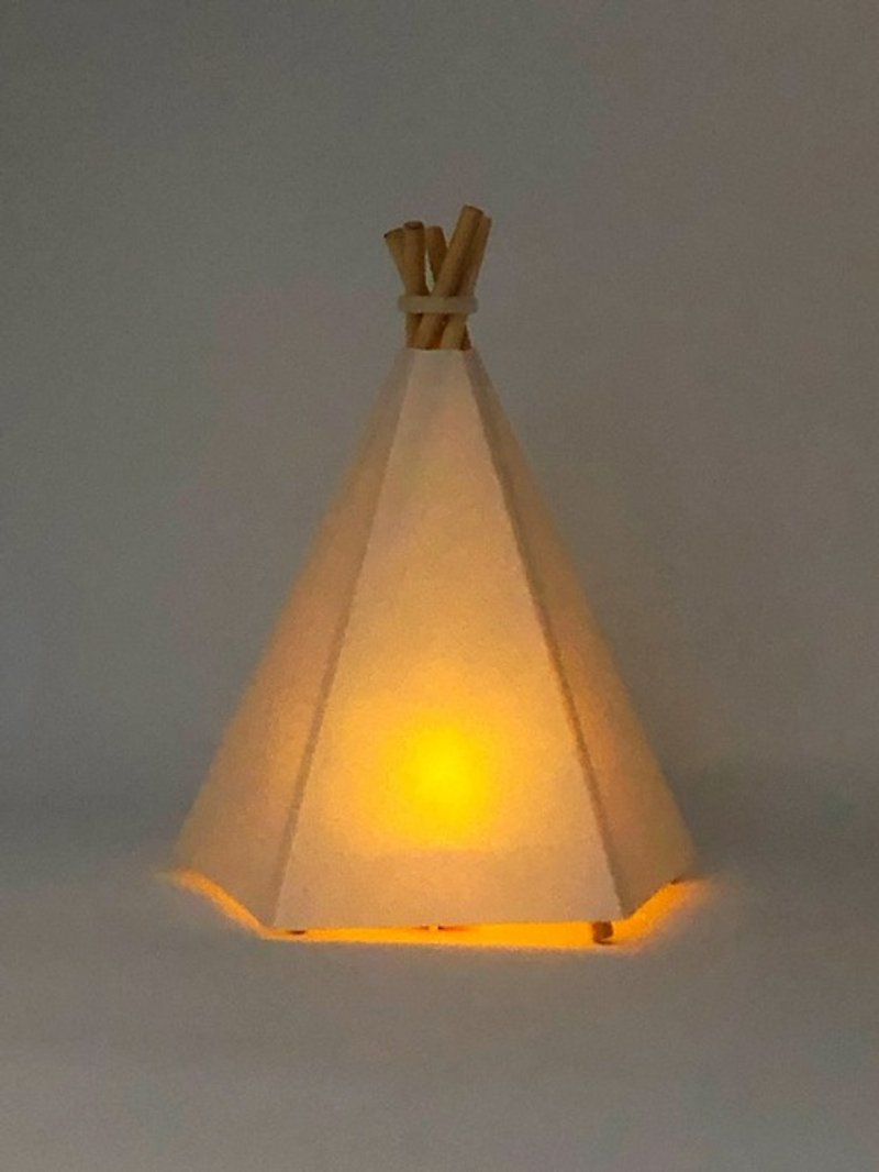 wAndon (Handmade Washi paper lantern kit, pentagonal pyramid) - โคมไฟ - กระดาษ ขาว