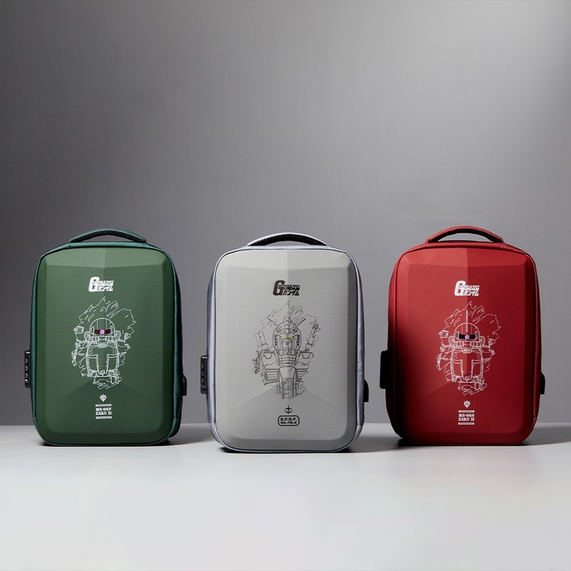 【MOBILE SUIT GUNDAM】Mobile Suit Gundam Hard Shell Backpack Travel Bag Laptop Bag - Backpacks - Plastic Multicolor