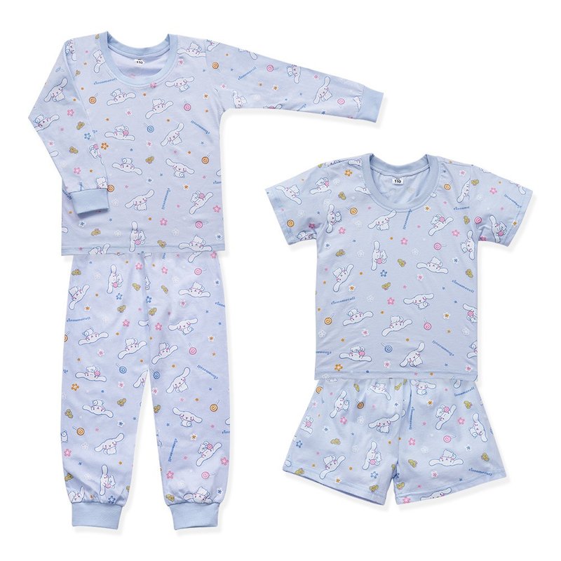 [ONEDER Wanda] Sanrio Big Eared Dog pure cotton long-sleeved/short-sleeved set made in Taiwan children's pajamas - เสื้อยืด - ผ้าฝ้าย/ผ้าลินิน 