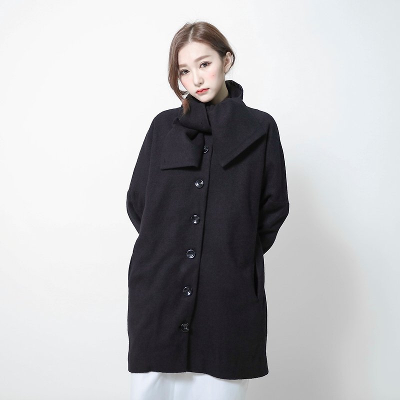 Overture Overture Wool Detachable Coat _6AF204_Black - เสื้อแจ็คเก็ต - ขนแกะ สีดำ