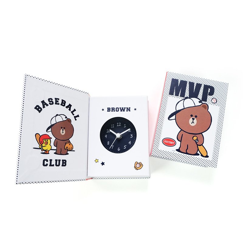 LINE FRIENDS Book Desk Clock- Annual MVP Baseball Bear (without alarm clock) - ของวางตกแต่ง - กระดาษ สีน้ำเงิน