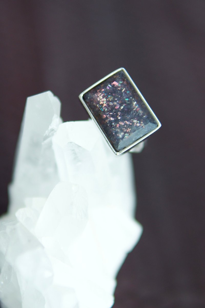 血滴堇青石 S925銀戒指 斯裡蘭卡 - 戒指 - 水晶 