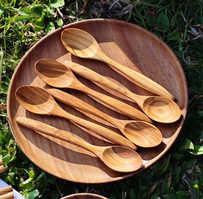 Whole wood wooden spoon-safe spoon/child-friendly/Spanish olive wood - Cutlery & Flatware - Wood Gold