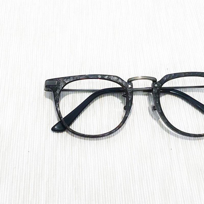 手作りのボストンスタイルのマットブラックメガネ - 眼鏡・フレーム - プラスチック ブラック
