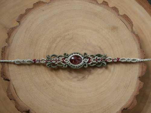 織軒 Xuan Macrame NB50/FW24~紅膠花 l 蠟線 l 手工編織 l 手環