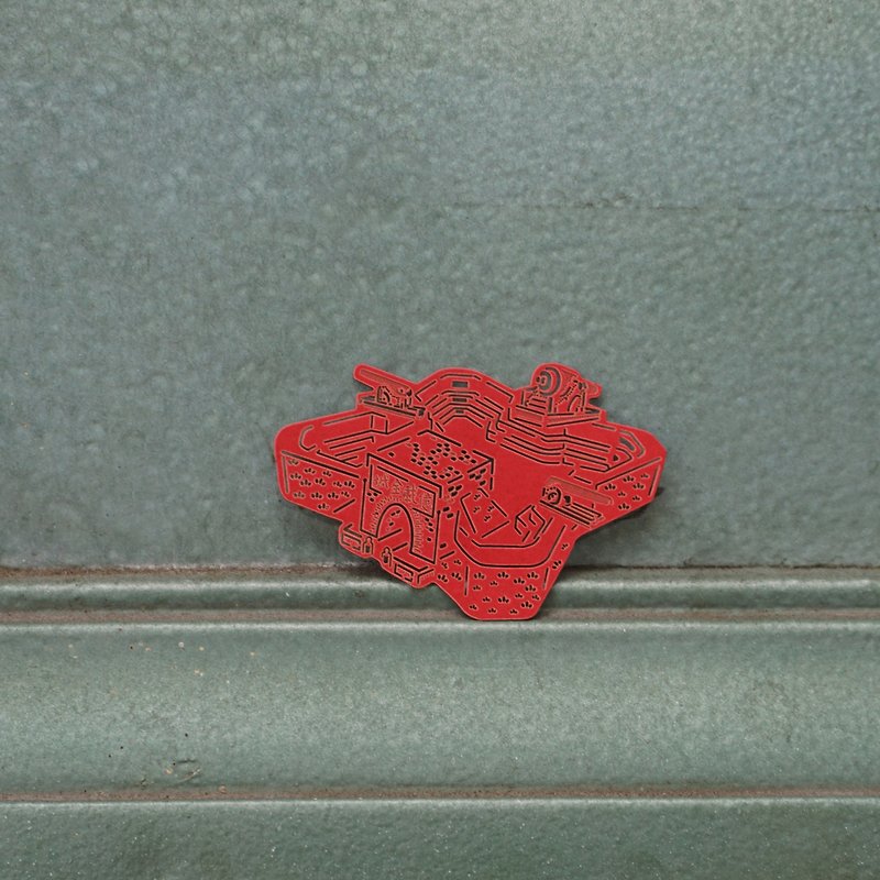 麥麥藏寶圖-億載金城 紙雕書籤 | 在地文化 歷史建築 文具送禮 - 書籤 - 紙 紅色