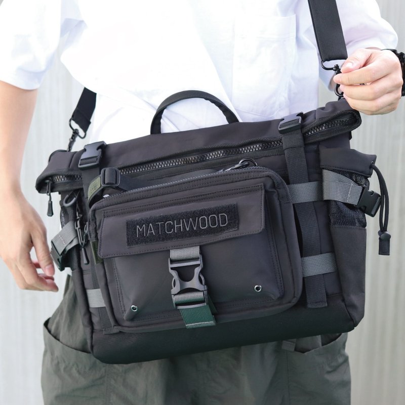 Multifunctional workwear three-way tote bag Force 3way Tote Bag military messenger bag - กระเป๋าแมสเซนเจอร์ - วัสดุกันนำ้ สีเทา