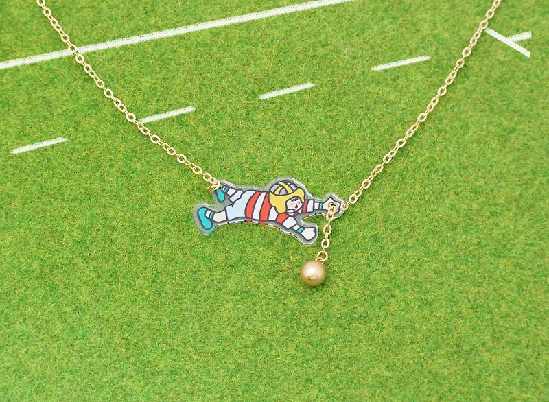 Rugby player Necklace - Necklaces - Acrylic Multicolor