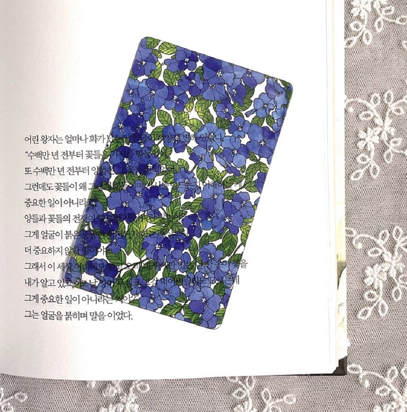 아메리칸블루 Flower Bookmark (dami) Transparent Book Clip Bookmarker Tag Souvenir Gift - 書籤 - 塑膠 藍色
