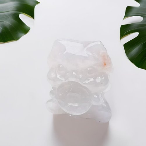 瓔珞珠寶盒 E.L.Jewelry Box 【招財神獸】冰糯飄紅翡翠吞金獸吊飾| 天然緬甸玉翡翠A貨| 送禮