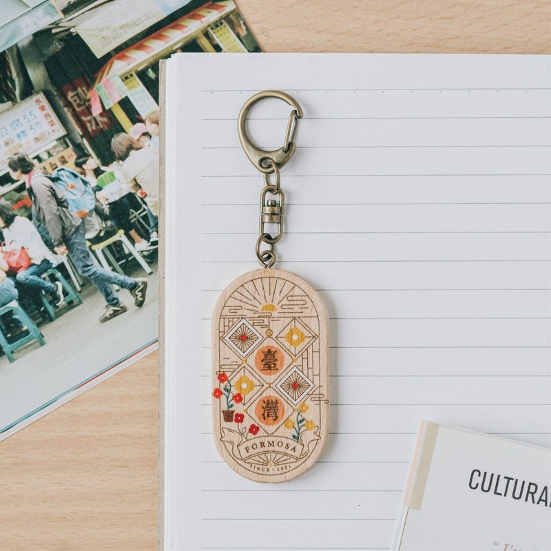 [Pocket Small WOOD Mirror-Line Taiwan] Portable Mirror/Keychain/Style Pendant - ที่ห้อยกุญแจ - ไม้ หลากหลายสี