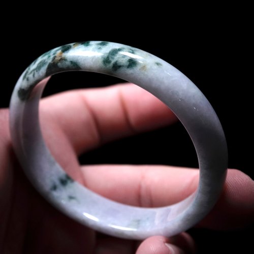 瓔珞翡翠 飄花翡翠貴妃手鐲 |17.5圍 | 天然緬甸玉翡翠A貨 | 送禮