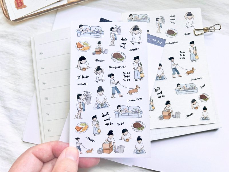 Miss Ng Yuk Sticker Sheet Vol.3 Productive Day - สติกเกอร์ - กระดาษ ขาว