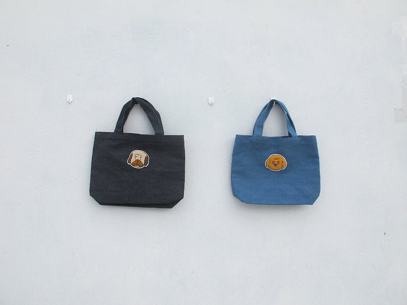 Tannin tote bag - กระเป๋าถือ - ผ้าฝ้าย/ผ้าลินิน สีน้ำเงิน