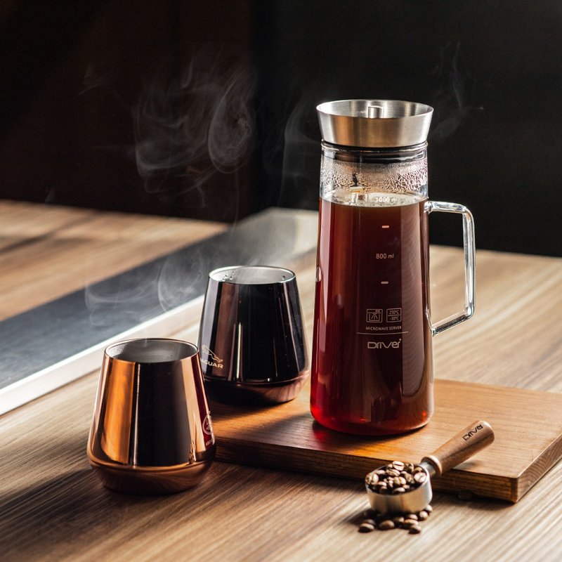 Can be used both hot and cold to make a variety of drinks丨Driver hot and cold tea/coffee cold brew pot-1000ml - เครื่องทำกาแฟ - สแตนเลส สีเงิน