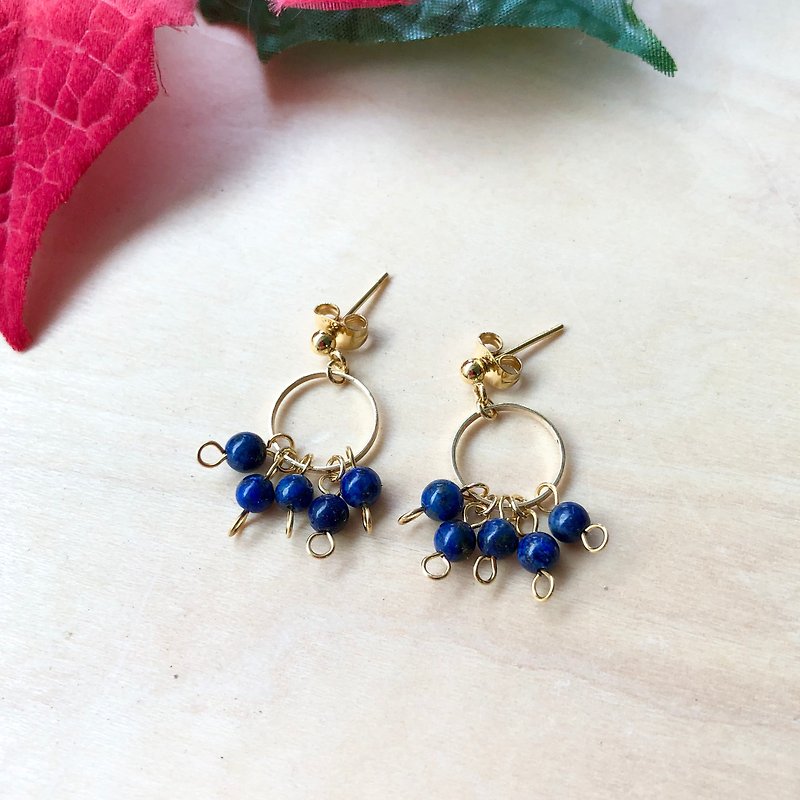 December birthstone lapis lazuli earrings / earrings - Earrings & Clip-ons - Gemstone Blue