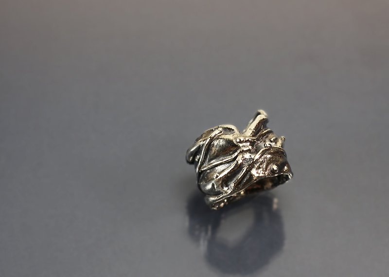 Texture series - wrinkled water drop line 925 Silver - แหวนทั่วไป - เงินแท้ สีทอง