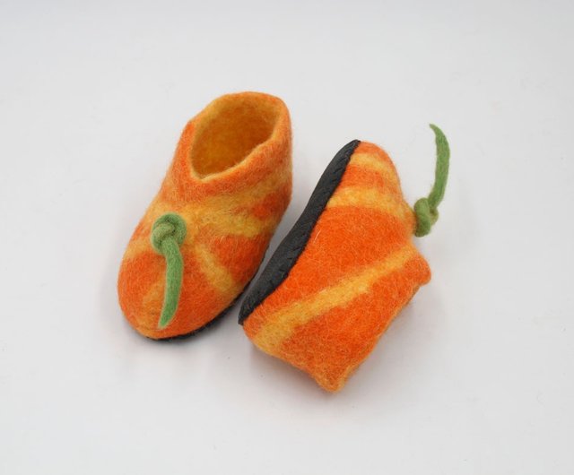 Orange Felt Boots