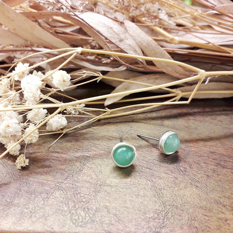 天然石系列-不鏽鋼耳釘(一對價-可選不同顏色與水晶 - 耳環/耳夾 - 寶石 