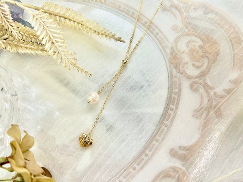 formica accessory 滑珠式愛心項鍊 天然淡水珍珠項鍊 可調整式 天然淡水珍珠