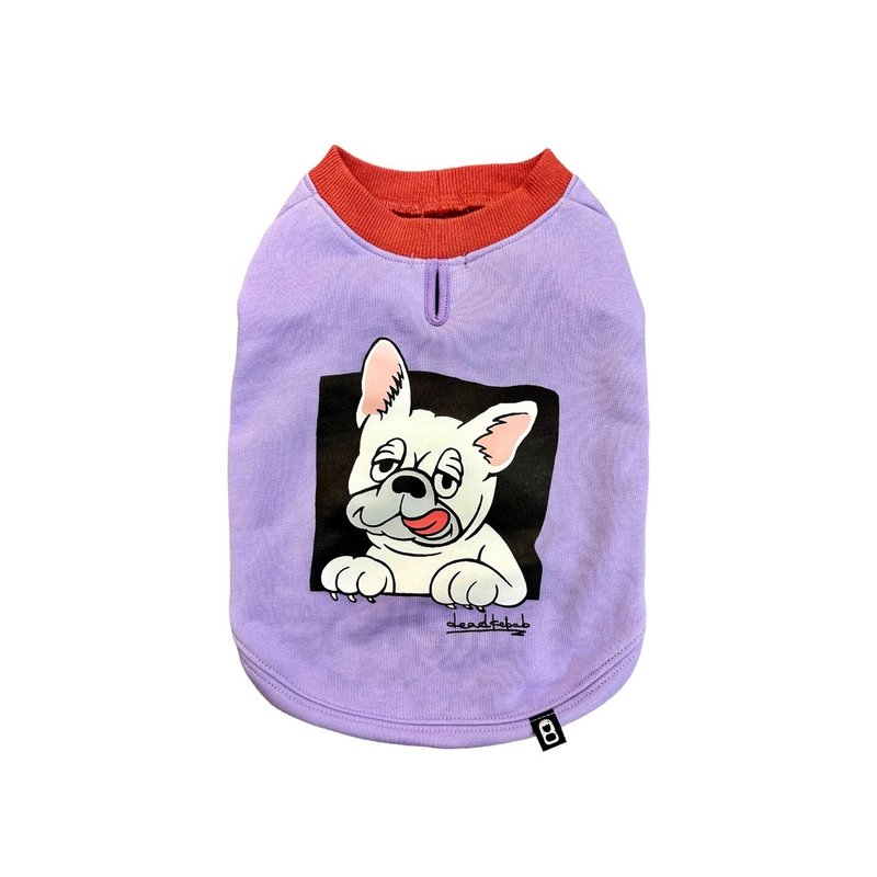 FRENCHIE DOG TANK -PPL×CREAM - Clothing & Accessories - Cotton & Hemp Purple