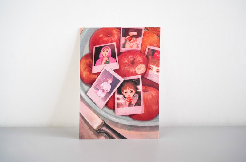 [Unabridged version—Little Apple] Textured postcard | Green Sheep - Cards & Postcards - Paper 