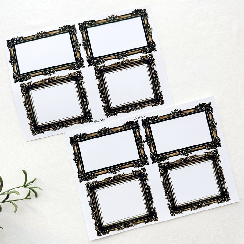 A502 Gold + A503 Gold - Antic Frame Gold - สติกเกอร์ - กระดาษ 